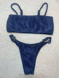 Bikini Dark Blue Stripe Top